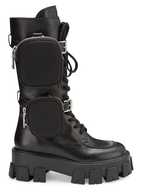 Prada tall combat boots